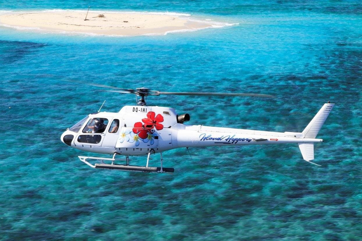 Fiji Helicopter Scenic Flight over Cloudbreak & Monuriki